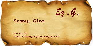 Szanyi Gina névjegykártya